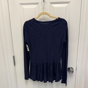 Tucker + Tate Navy Long Sleeve Peplum Tee